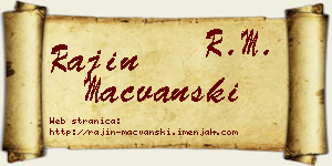 Rajin Mačvanski vizit kartica
